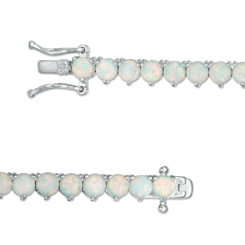 Lab-Created Opal Tennis Bracelet in Sterling Silver - 7.25"