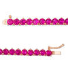 Thumbnail Image 2 of Lab-Created Ruby Tennis Bracelet in Sterling Silver with 14K Rose Gold Plate - 7.25"