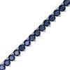 Thumbnail Image 1 of Blue Lab-Created Sapphire Tennis Bracelet in Sterling Silver - 7.25"