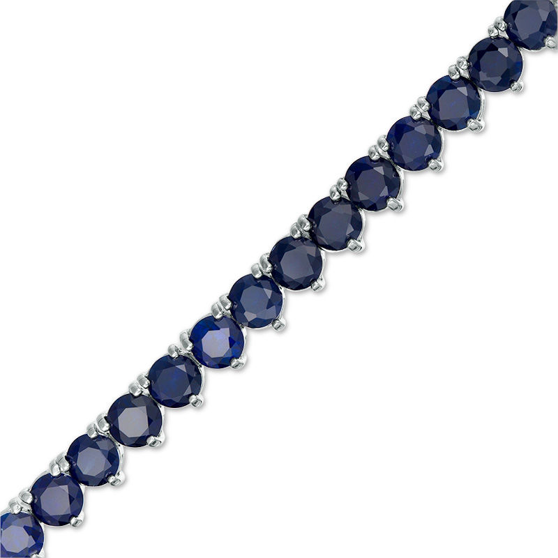 Blue Lab-Created Sapphire Tennis Bracelet in Sterling Silver - 7.25"