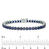 Thumbnail Image 4 of Blue Lab-Created Sapphire Tennis Bracelet in Sterling Silver - 7.25"