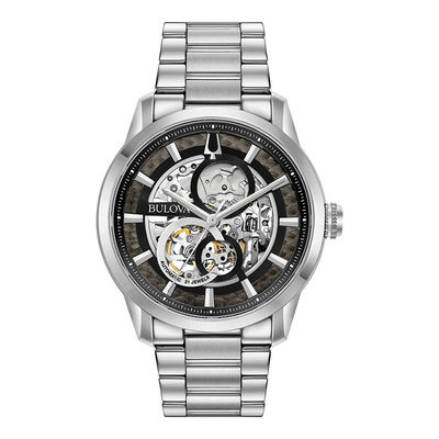men's watch with gears showing
