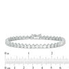 Thumbnail Image 4 of White Lab-Created Sapphire Three-Prong Tennis Bracelet in Sterling Silver - 7.25"