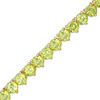Thumbnail Image 1 of Peridot Tennis Bracelet in Sterling Silver with 14K Gold Plate - 7.25"