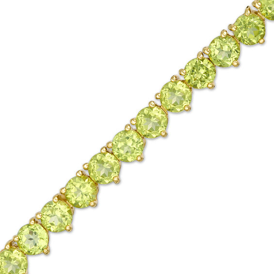 Peridot Tennis Bracelet in Sterling Silver with 14K Gold Plate - 7.25"