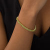 Thumbnail Image 2 of Peridot Tennis Bracelet in Sterling Silver with 14K Gold Plate - 7.25"