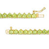 Thumbnail Image 3 of Peridot Tennis Bracelet in Sterling Silver with 14K Gold Plate - 7.25"