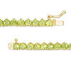 Thumbnail Image 2 of Peridot Tennis Bracelet in Sterling Silver with 14K Gold Plate - 7.25"