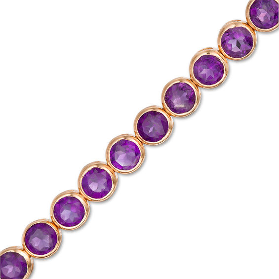 Bezel Set Gemstone Bracelet Signed INDO KC 925 Vintage Sterling Silver Amethyst Tennis Bracelet Oval Cut Amethyst Stones 8 Long