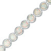 Thumbnail Image 1 of Lab-Created Opal Bezel-Set Tennis Bracelet in Sterling Silver - 7.25"