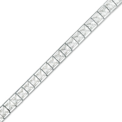Details about   Platinum Sterling Silver Red & White Sapphire Baguette Cut Halo Tennis Bracelet 