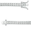 Thumbnail Image 2 of Princess-Cut Lab-Created White Sapphire Channel-Set Tennis Bracelet in Sterling Silver - 7.25"