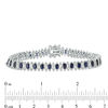 Thumbnail Image 4 of Marquise Lab-Created Blue and White Sapphire Alternating Tennis Bracelet in Sterling Silver - 7.25"