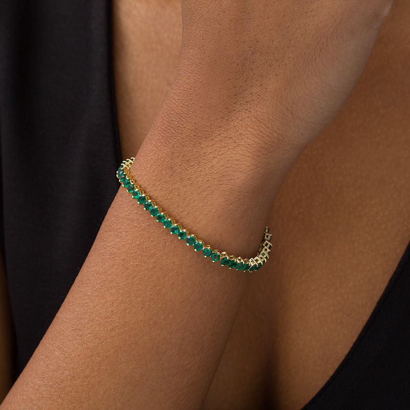 Lady's Vintage Emerald & Diamond Gold Bracelet - Assorted Gems Corporation-hdcinema.vn