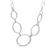 Thumbnail Image 1 of Graduated Diamond-Cut Interlocking Ellipses Necklace in Sterling Silver - 20"