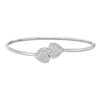 Thumbnail Image 1 of 1/10 CT. T.W. Diamond Double Sideways Heart Flex Bangle in Sterling Silver