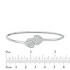 Thumbnail Image 2 of 1/10 CT. T.W. Diamond Double Sideways Heart Flex Bangle in Sterling Silver
