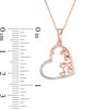 Thumbnail Image 2 of 1/10 CT. T.W. Scattered Diamond Tilted Heart Outline Pendant in 10K Rose Gold