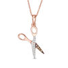 Thumbnail Image 0 of 1/20 CT. T.W. Champagne and White Diamond Scissors Pendant in 10K Rose Gold