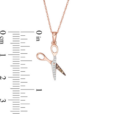 Gold Diamond Cut Scissor Charm Necklace
