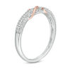 Thumbnail Image 2 of 1/10 CT. T.W. Diamond "S" Overlay Ring in Sterling Silver and 10K Rose Gold