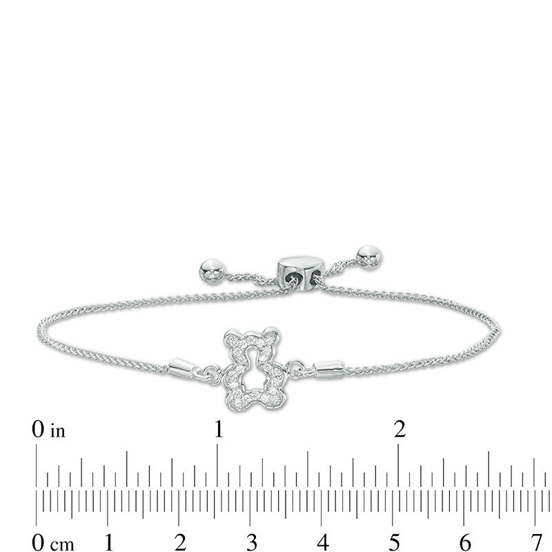 Main Image 2 of 1/4 CT. T.W. Diamond Polar Bear Stud Earrings and Bolo Bracelet Set in Sterling Silver - 9.5"