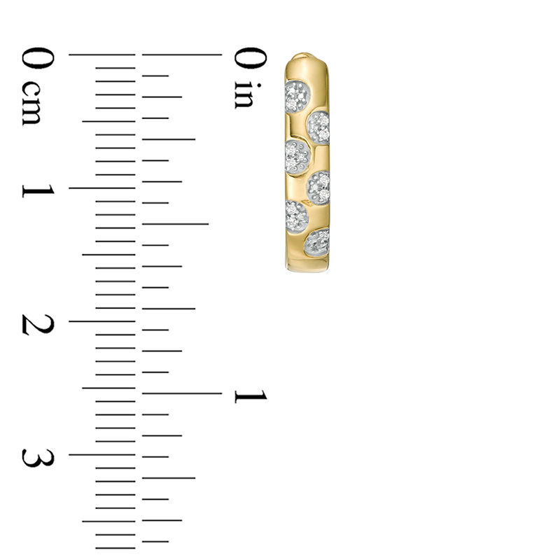 Main Image 2 of Diamond Accent Polka Dot Oval Hoop Earrings in 10K Gold