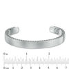 Thumbnail Image 3 of Multi-Finish Etched Arrow Edge Cuff in Sterling Silver - 8.5"