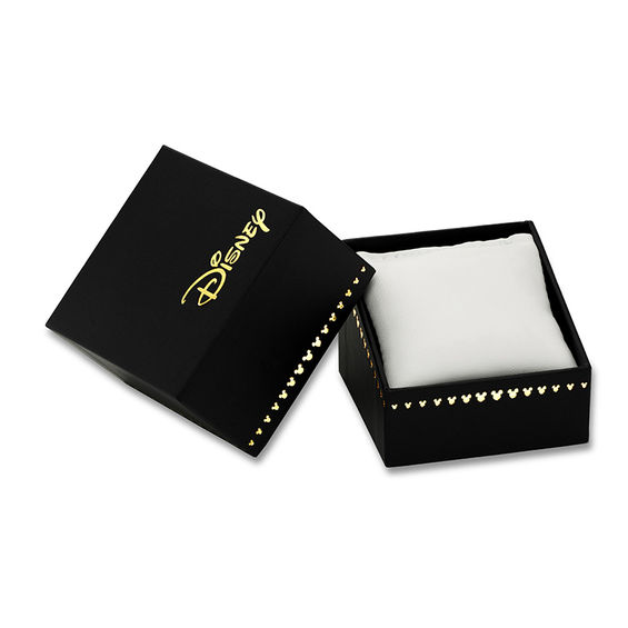 Mickey Mouse & Minnie Mouse Garnet and 1/8 CT. T.w. Diamond Band Set in Sterling Silver and 10K Rose Gold