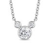 Thumbnail Image 0 of Mickey Mouse & Minnie Mouse 1/2 CT. T.W. Diamond Bezel-Set Necklace in 10K White Gold - 17.75"