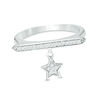 1/10 CT. T.W. Diamond Bar and Star Charm Ring in Sterling Silver