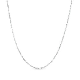 1.25mm Singapore Chain Necklace in 10K White Gold - 18&quot;