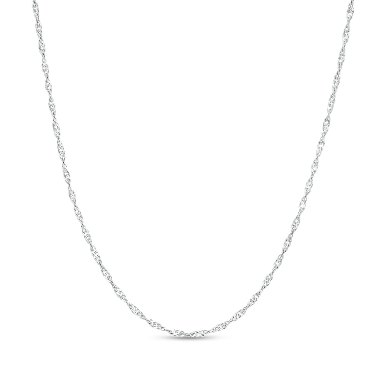 Main Image 1 of 1.25mm Singapore Chain Necklace in 10K White Gold - 18"