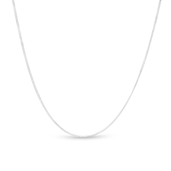 Diamond-Cut Snake Chain Necklace in 10K White Gold - 18"