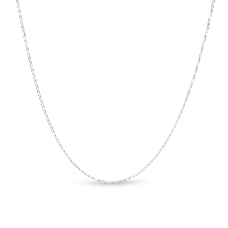 Main Image 1 of Diamond-Cut Snake Chain Necklace in 10K White Gold - 18"
