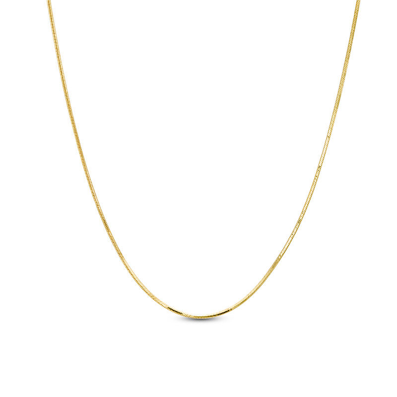 Main Image 1 of Made in Italy Ladies' 0.8mm Adjustable Snake Chain Necklace in 14K Gold - 22"