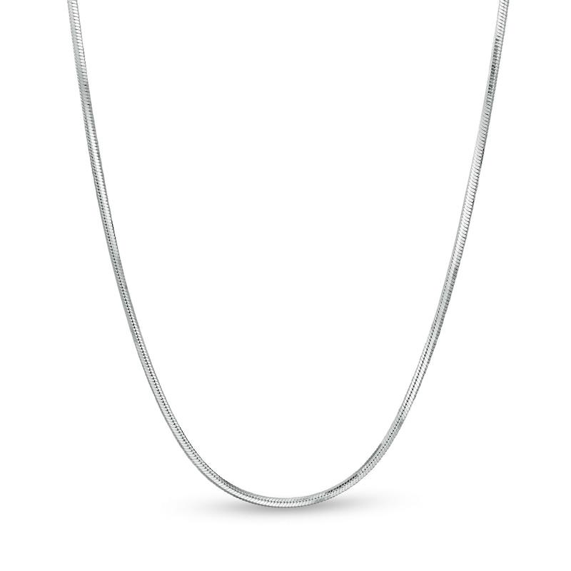 Main Image 1 of Made in Italy Men's 0.8mm Adjustable Snake Chain Necklace in 14K White Gold - 22"