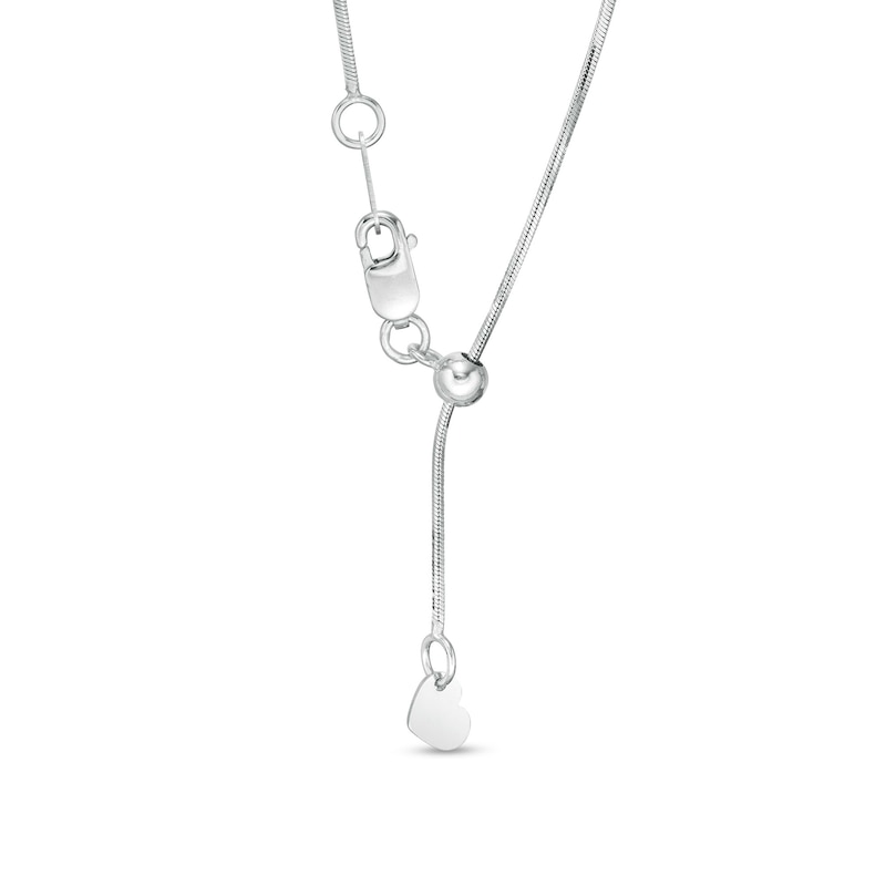 Made in Italy Men's 0.8mm Adjustable Snake Chain Necklace in 14K White Gold - 22"