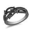 Thumbnail Image 0 of Enchanted Disney Villains Maleficent 1/4 CT. T.W. Black Diamond Ring in Sterling Silver with Black Rhodium