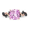 Thumbnail Image 1 of Enchanted Disney Villains Maleficent Pink Topaz and 1/10 CT. T.W. Black Diamond Thorn Ring in 10K Rose Gold