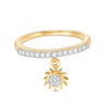 Thumbnail Image 1 of 1/5 CT. T.W. Diamond Sun Charm Ring in Sterling Silver with 14K Gold Plate