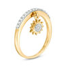 Thumbnail Image 2 of 1/5 CT. T.W. Diamond Sun Charm Ring in Sterling Silver with 14K Gold Plate