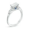 Thumbnail Image 2 of Vera Wang Love Collection 1-1/6 CT. T.W. Certified Oval Diamond Vintage-Style Engagement Ring in 14K White Gold (I/SI2)