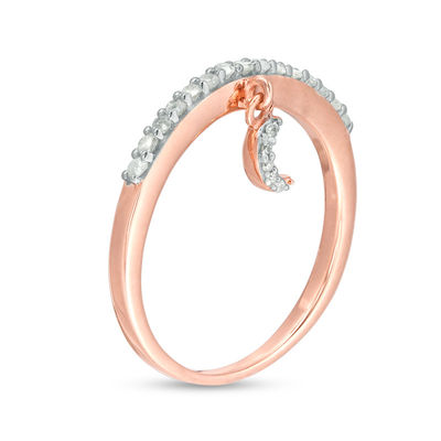 Solid 14K 18K gold moon ring rose gold diamond moon promise ring anniversary ring gift white gold moon ring statement ring