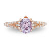 Thumbnail Image 4 of Enchanted Disney Rapunzel Oval Rose de France Amethyst and 1/3 CT. T.W. Diamond Engagement Ring in 14K Rose Gold
