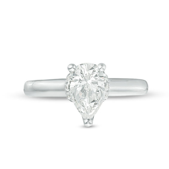 Vera Wang Love Collection 1-1/8 CT. T.w. Pear-Shaped Diamond Collar Engagement Ring in 14K White Gold