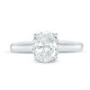 Thumbnail Image 3 of Vera Wang Love Collection 1-1/8 CT. T.W. Oval Diamond Collar Engagement Ring in 14K White Gold
