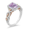 Thumbnail Image 1 of Enchanted Disney Rapunzel Rose de France Amethyst and 1/3 CT. T.W. Diamond Frame Engagement Ring in 14K Two-Tone Gold