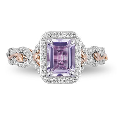 Details about   Enchanted Rapunzel Oval Cut Amethyst Rose Gold Finish Diamond Engagement Ring 