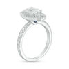 Thumbnail Image 2 of Vera Wang Love Collection 1-5/8 CT. T.W. Emerald-Cut Diamond Vertical Three Stone Frame Engagement Ring in 14K White Gold